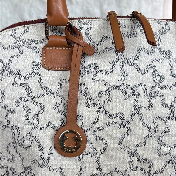 TOUS Kaos Waterproof Monogram Canvas & Leather Alma Style Dual Handle Bag - Picture 4 of 14